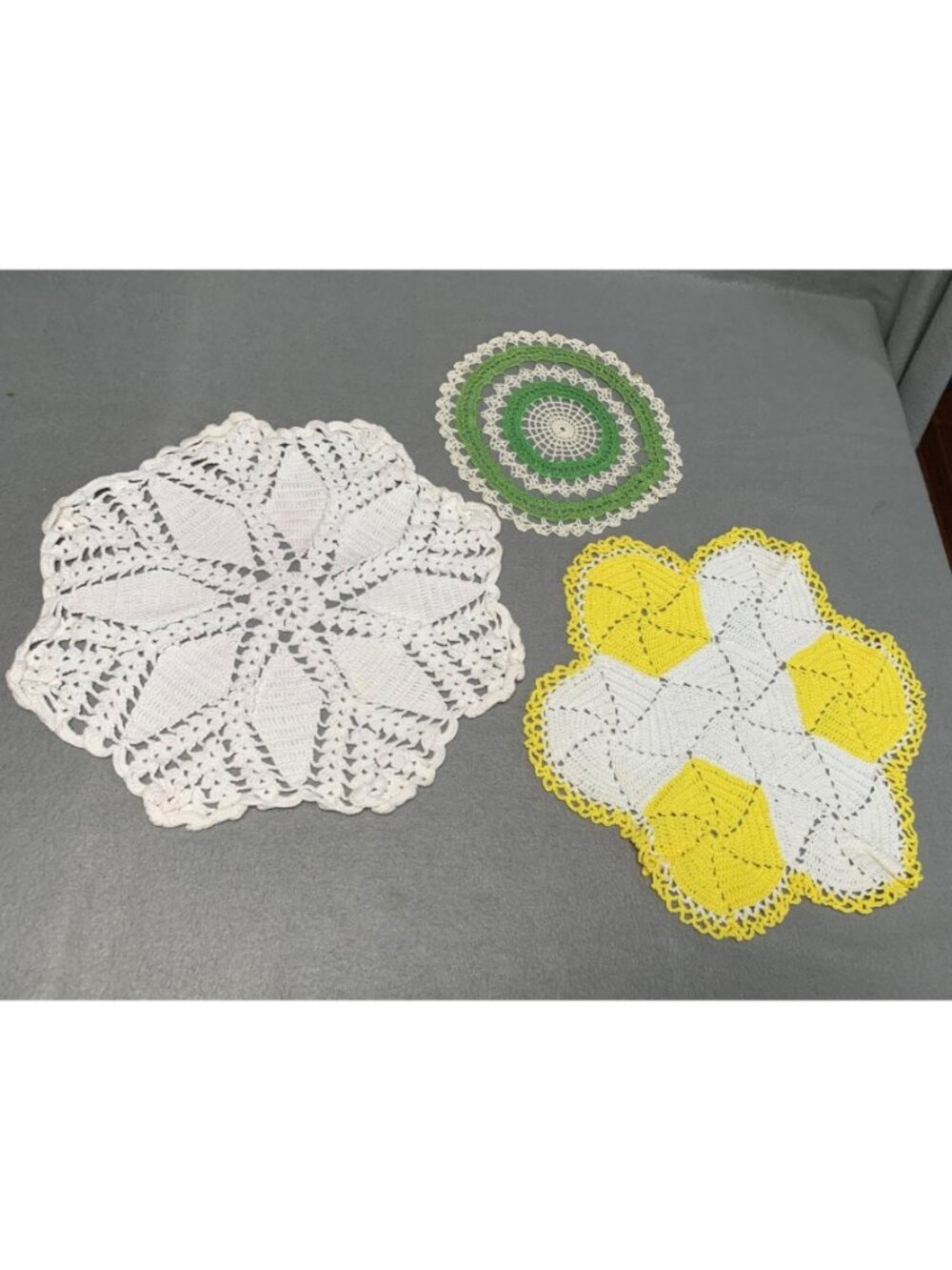 Vintage Hand-Crocheted Lace Doilies Set of 3 - Picture 8 of 11